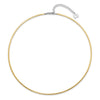 14k Two-tone 2mm Reversible White and Yellow 18 inch Omega Necklace Plus 2 inch Heart Chain Extender
