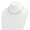 14k Two-tone 3mm Lightweight Reversible 16 inch Omega Necklace Plus 2 inch Heart Chain Extender