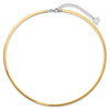 14k Two-tone 3mm Lightweight Reversible 16 inch Omega Necklace Plus 2 inch Heart Chain Extender
