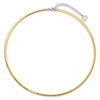 14k Two-tone 3mm Lightweight Reversible 18 inch Omega Necklace Plus 2 inch Heart Chain Extender