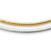 14k Two-tone 3mm Lightweight Reversible 18 inch Omega Necklace Plus 2 inch Heart Chain Extender