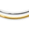 14k Two-tone 4mm Lightweight Reversible 16 inch Omega Necklace Plus 2 inch Heart Chain Extender