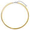14k Two-tone 5mm Lightweight Reversible 16 inch Omega Necklace Plus 2 inch Heart Chain Extender