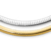 14k Two-tone 6mm Lightweight Reversible 16 inch Omega Necklace Plus 2 inch Heart Chain Extender
