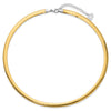 14k Two-tone 6mm Lightweight Reversible 18 inch Omega Necklace Plus 2 inch Heart Chain Extender