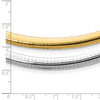 14k Two-tone 6mm Lightweight Reversible 18 inch Omega Necklace Plus 2 inch Heart Chain Extender