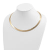 14k Two-tone 8mm Lightweight Reversible 18 inch Omega Necklace Plus 2 inch Heart Chain Extender