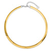 14k Two-tone 8mm Lightweight Reversible 16 inch Omega Necklace Plus 2 inch Heart Chain Extender