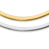 14k Two-tone 8mm Lightweight Reversible 18 inch Omega Necklace Plus 2 inch Heart Chain Extender