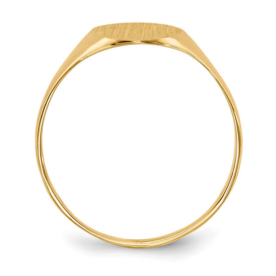 Gold Polished Circle Closed Back Signet Ring — 10x8.5 mm