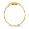 Gold Polished Circle Closed Back Signet Ring — 10x8.5 mm