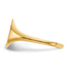 Gold Polished Circle Closed Back Signet Ring — 10x8.5 mm