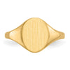 Gold Polished Circle Closed Back Signet Ring — 10x8.5 mm