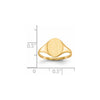 Gold Polished Circle Closed Back Signet Ring — 10x8.5 mm