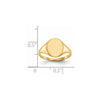 Gold Polished Circle Closed Back Signet Ring — 11x9.5 mm