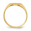 Gold Polished Circle Closed Back Signet Ring — 11.5x10 mm