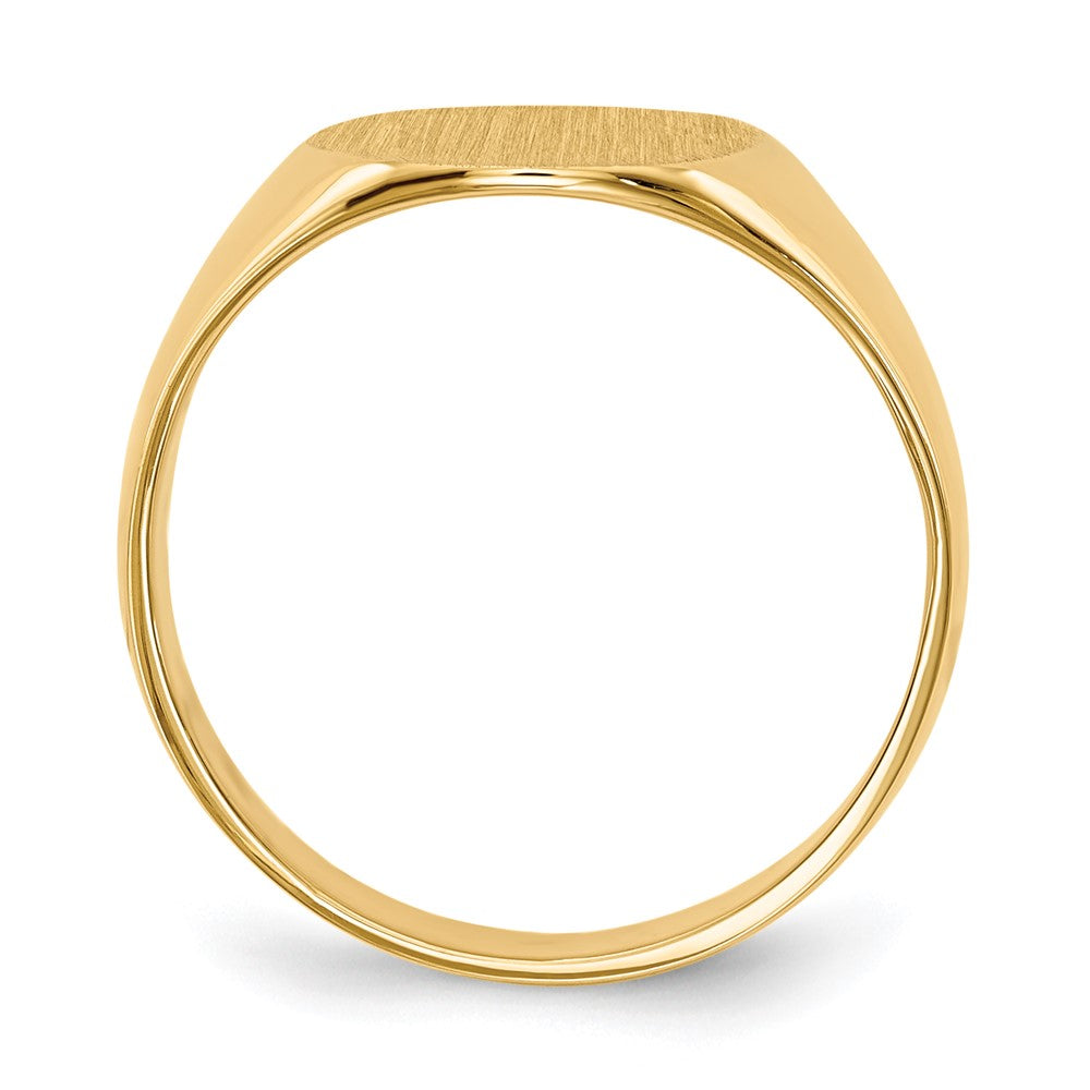 Gold Polished Circle Closed Back Signet Ring — 11.5x10 mm