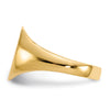 Gold Polished Circle Closed Back Signet Ring — 11.5x10 mm