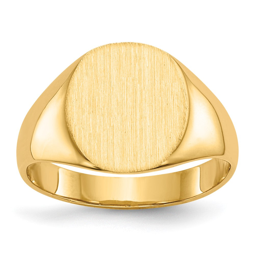 Gold Polished Circle Closed Back Signet Ring