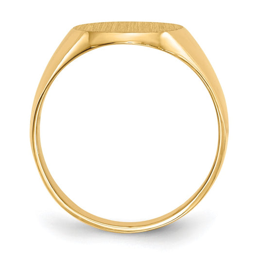 Gold Polished Circle Closed Back Signet Ring — 12.5x11 mm