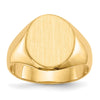 Gold Polished Circle Closed Back Signet Ring — 12.5x11 mm