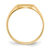 Gold Polished Circle Closed Back Signet Ring — 13x11.5 mm
