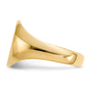Gold Polished Circle Closed Back Signet Ring — 13x11.5 mm