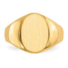 Gold Polished Circle Closed Back Signet Ring — 13x11.5 mm