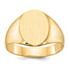 Gold Polished Circle Closed Back Signet Ring — 13x11.5 mm