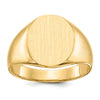 Gold Polished Circle Closed Back Signet Ring — 14.5x12 mm