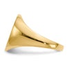 Gold Polished Circle Closed Back Signet Ring — 16x13 mm