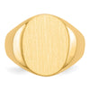 Gold Polished Circle Closed Back Signet Ring — 16x13 mm