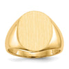 Gold Polished Circle Closed Back Signet Ring — 16x13 mm