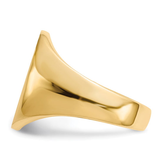 Gold Polished Tall Oval Signet Rings