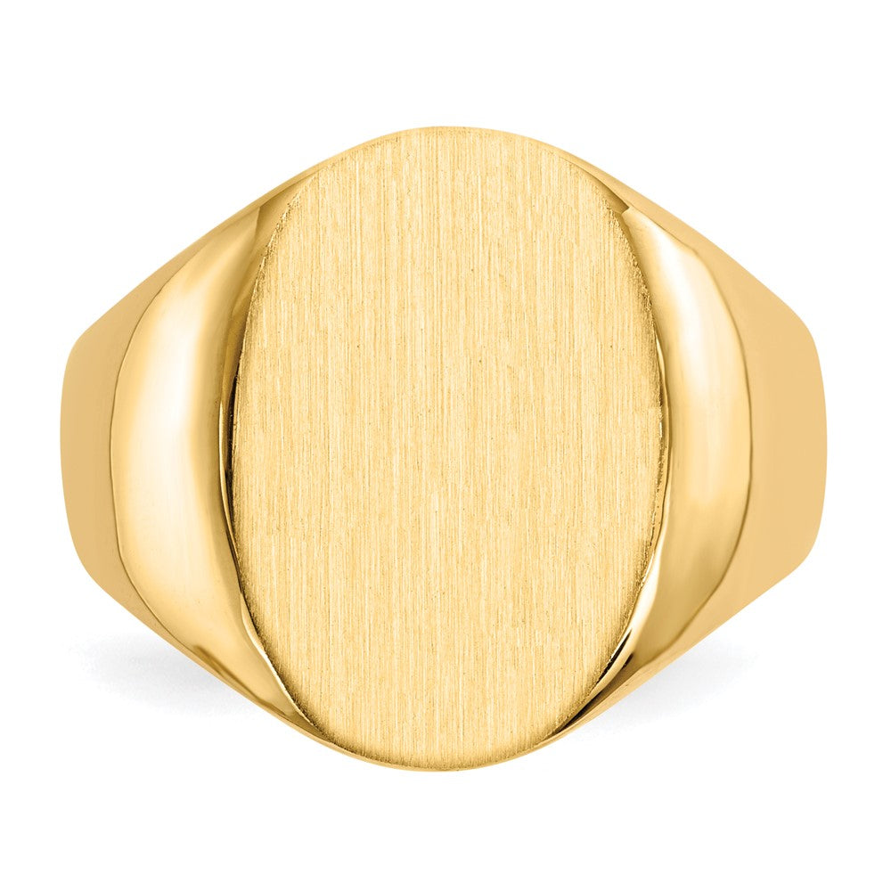 Gold Polished Tall Oval Signet Rings