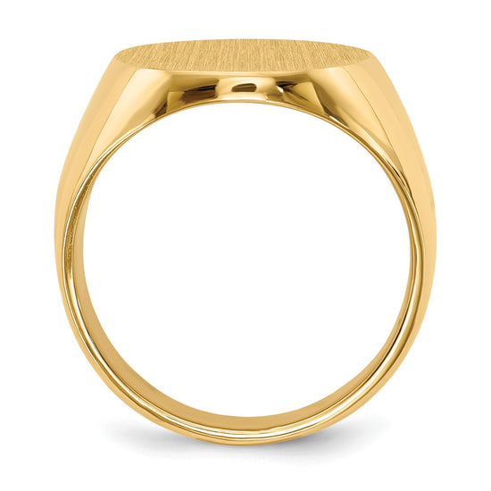 Gold Polished Tall Oval Signet Rings