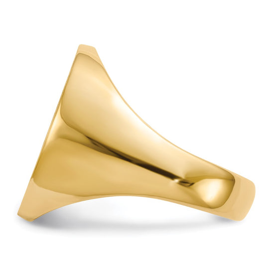 Gold Polished Tall Oval Signet Rings