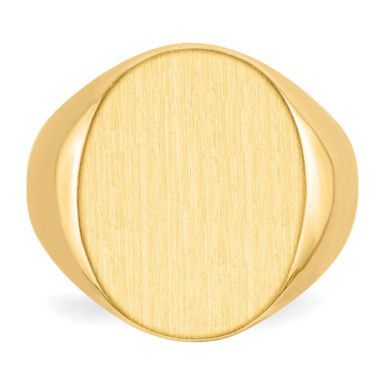 Gold Polished Tall Oval Signet Rings