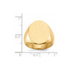 Gold Polished Tall Oval Signet Rings
