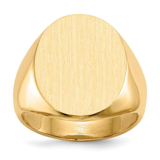 Gold Polished Tall Oval Signet Rings