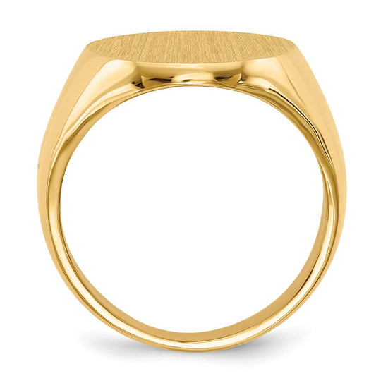 Gold Polished Tall Oval Signet Rings