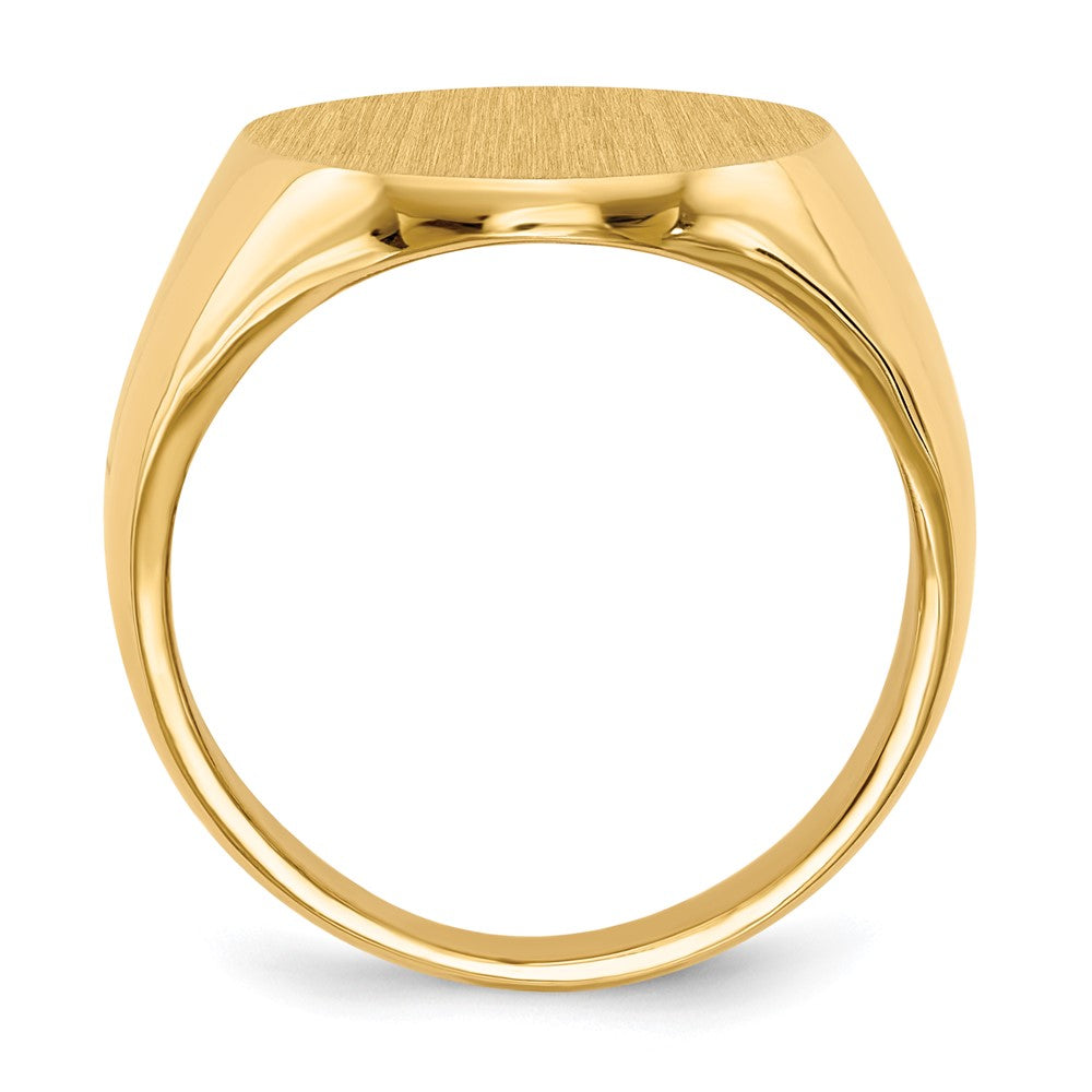 Gold Polished Tall Oval Signet Rings
