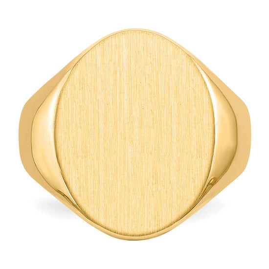 Gold Polished Tall Oval Signet Rings