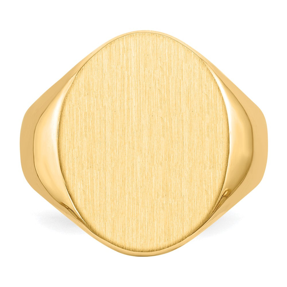 Gold Polished Tall Oval Signet Rings