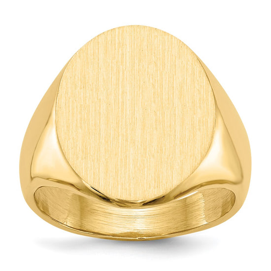 Gold Polished Tall Oval Signet Rings