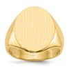 Gold Polished Tall Oval Signet Rings