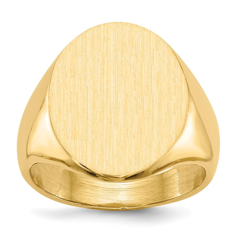 Gold Polished Tall Oval Signet Rings