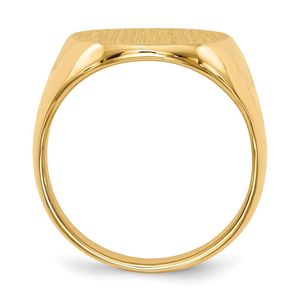 Gold Polished Tall Oval Signet Rings