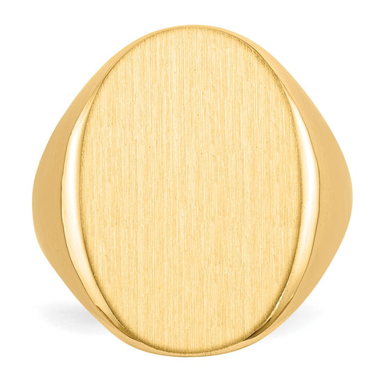 Gold Polished Tall Oval Signet Rings