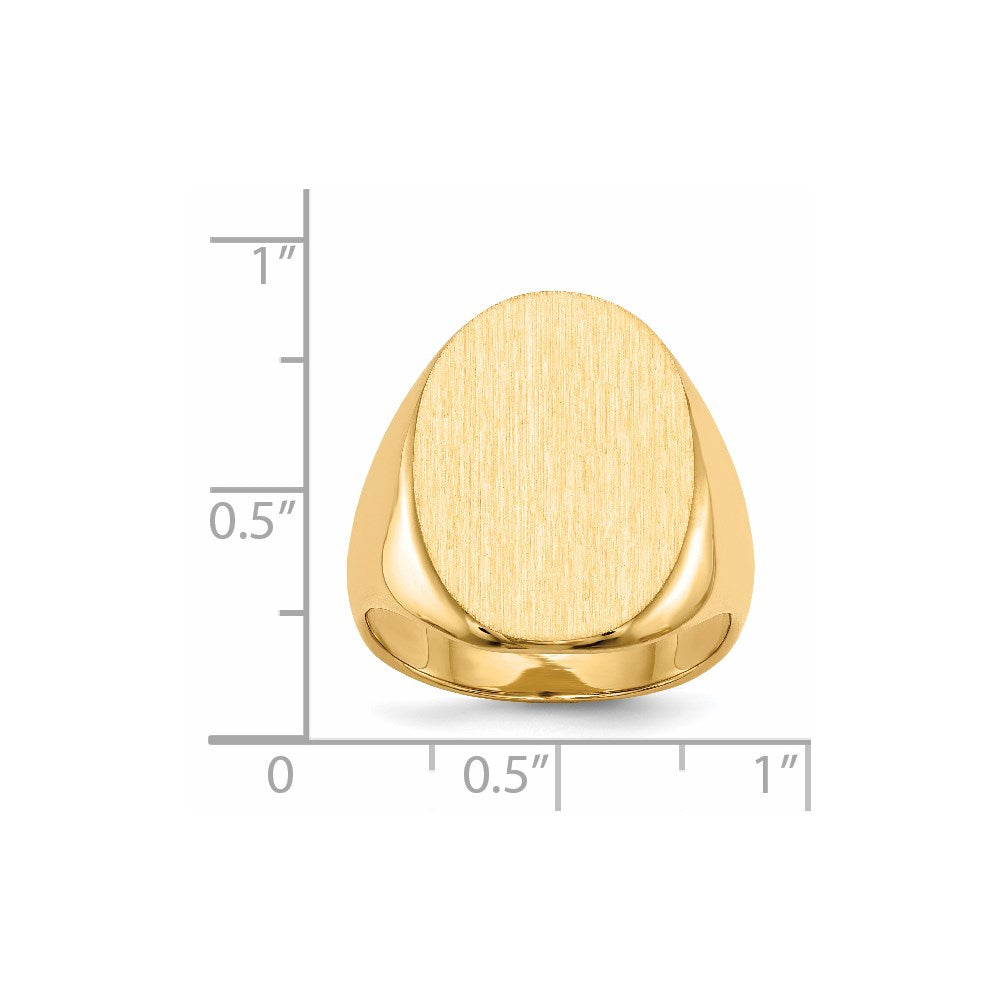 Gold Polished Tall Oval Signet Rings